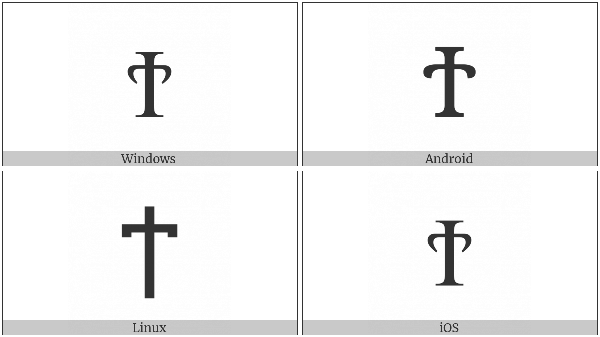 Coptic Capital Letter Dei on various operating systems