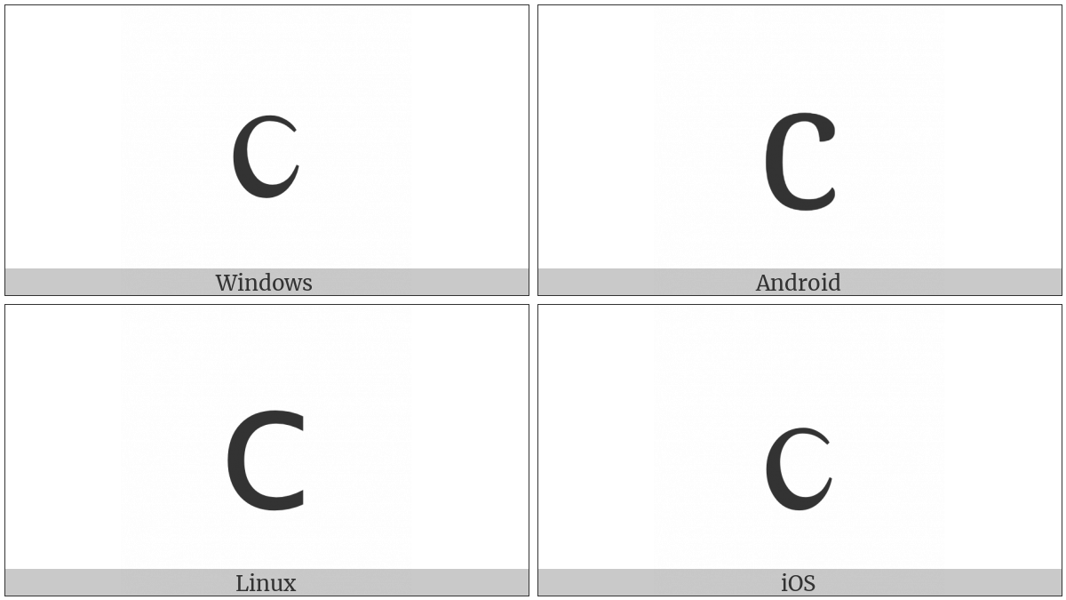 Greek Lunate Sigma Symbol on various operating systems