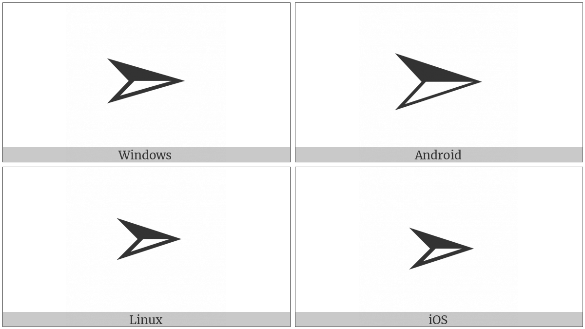 Three-D Bottom-Lighted Rightwards Arrowhead on various operating systems