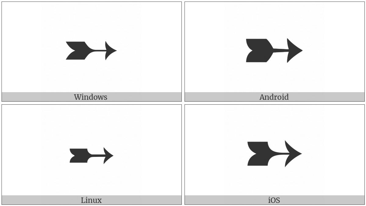 Heavy Black-Feathered Rightwards Arrow on various operating systems