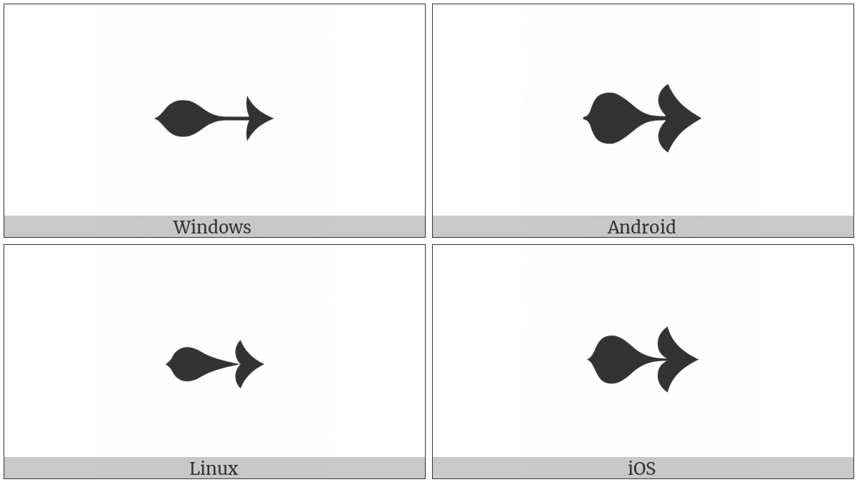 Heavy Teardrop-Shanked Rightwards Arrow on various operating systems