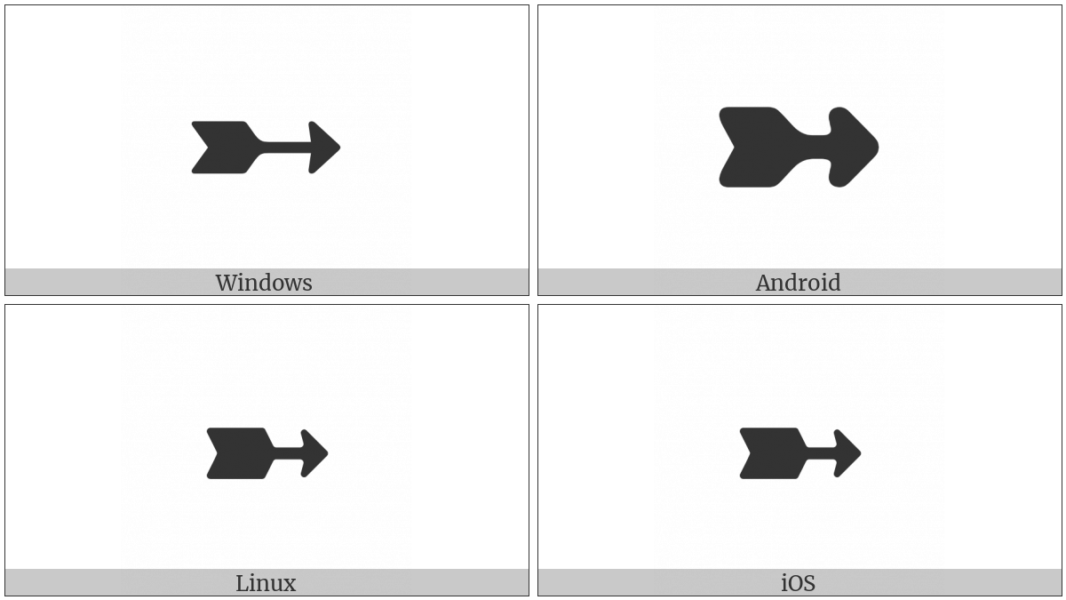 Wedge-Tailed Rightwards Arrow on various operating systems