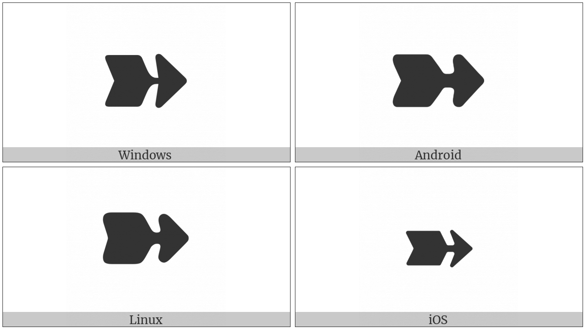 Heavy Wedge-Tailed Rightwards Arrow on various operating systems