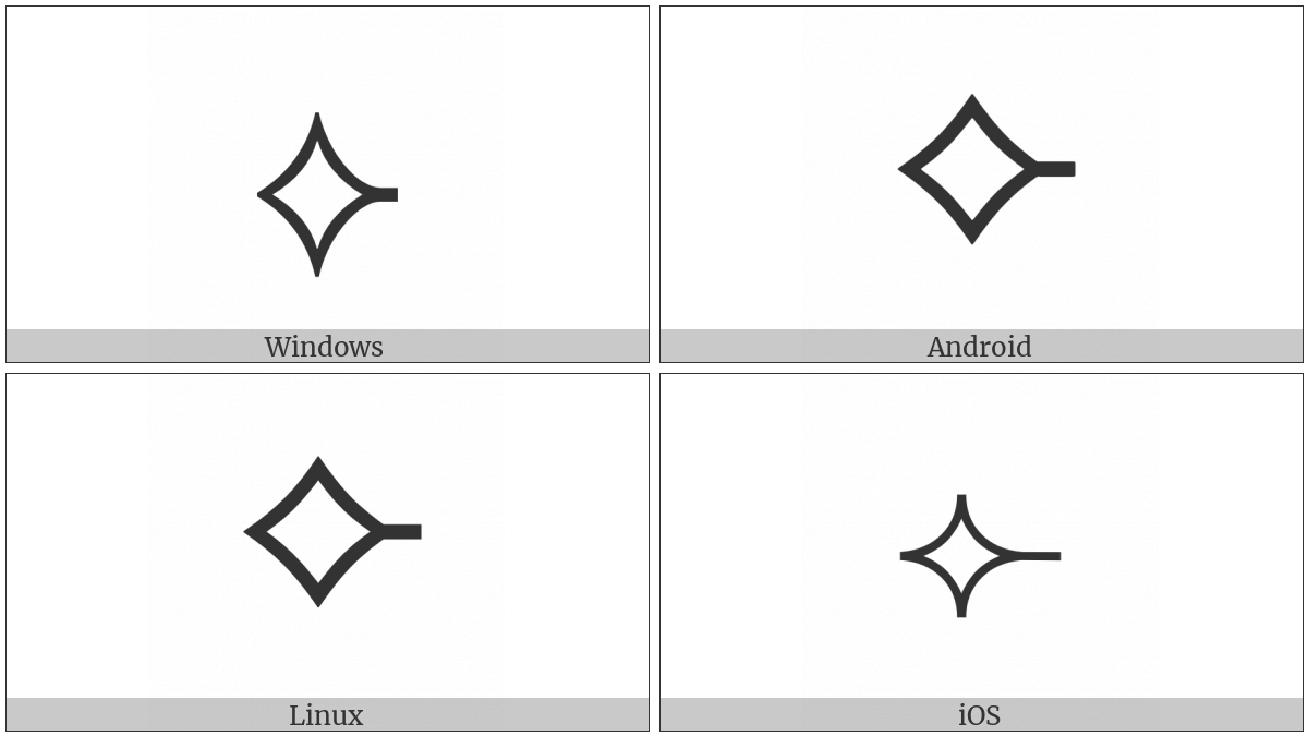 White Concave-Sided Diamond With Rightwards Tick on various operating systems