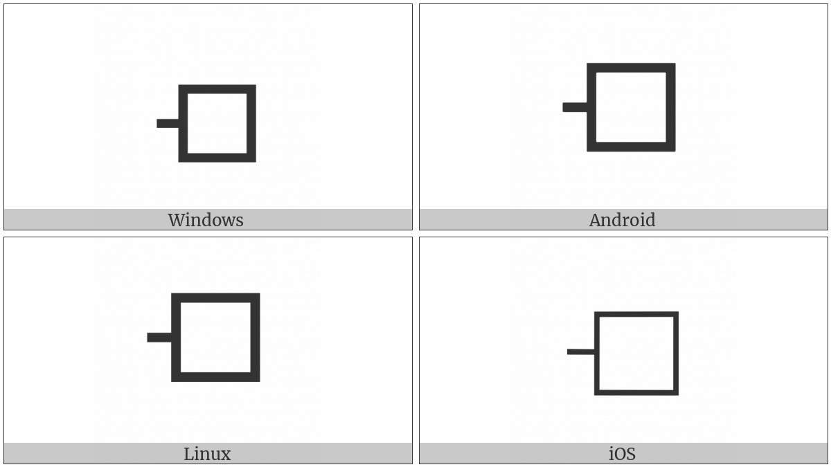 White Square With Leftwards Tick on various operating systems