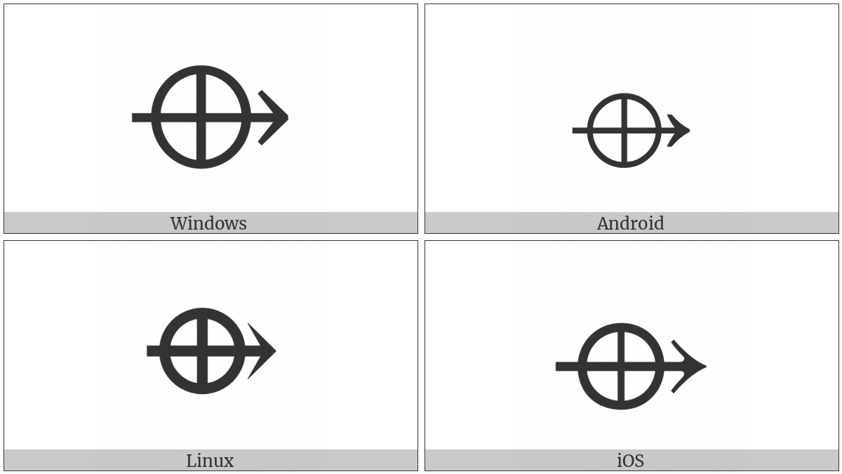 Right Arrow With Circled Plus on various operating systems