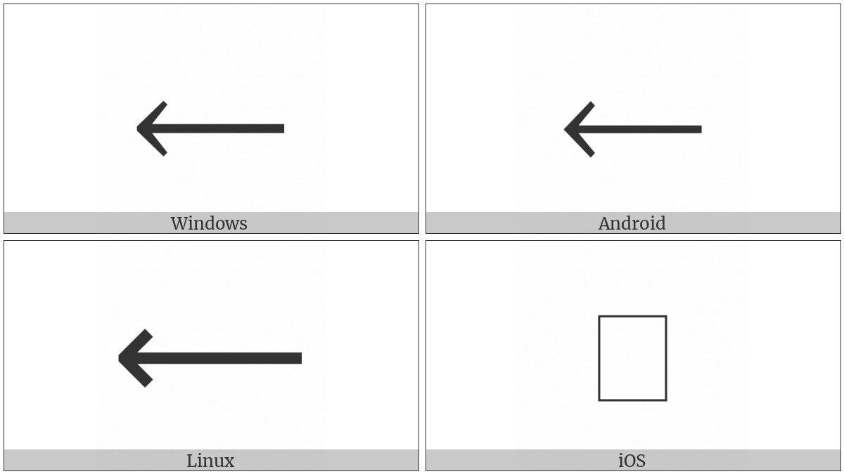 Long Leftwards Arrow on various operating systems