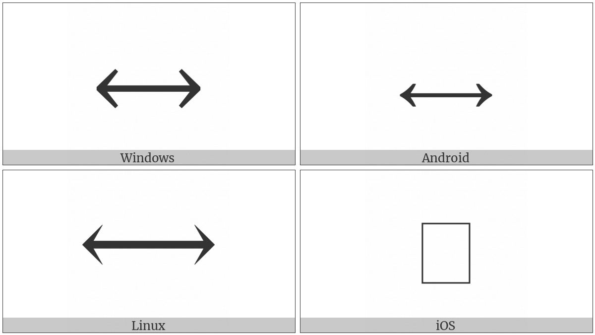 Long Left Right Arrow on various operating systems