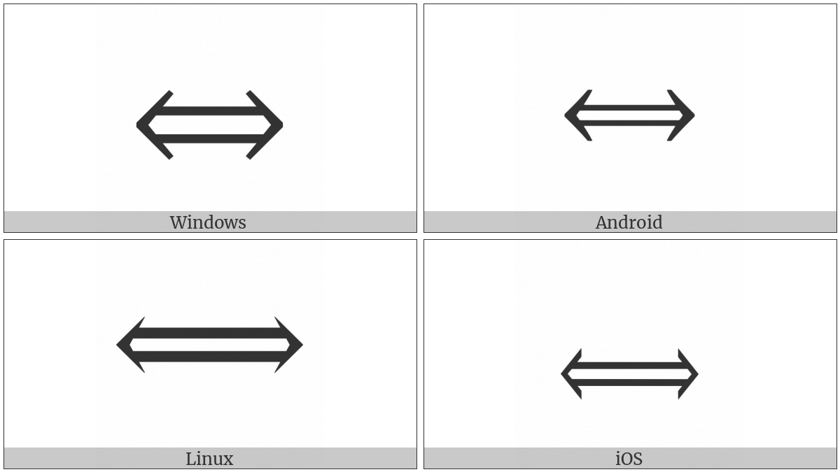 Long Left Right Double Arrow on various operating systems