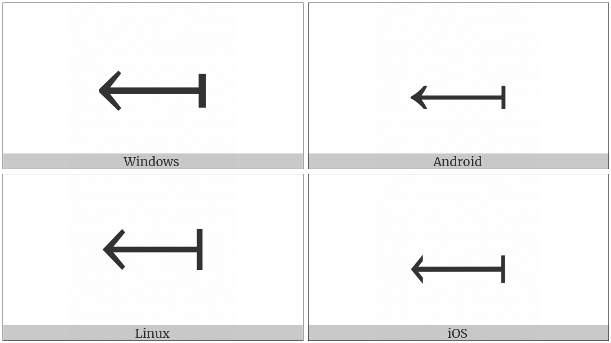 Long Leftwards Arrow From Bar on various operating systems