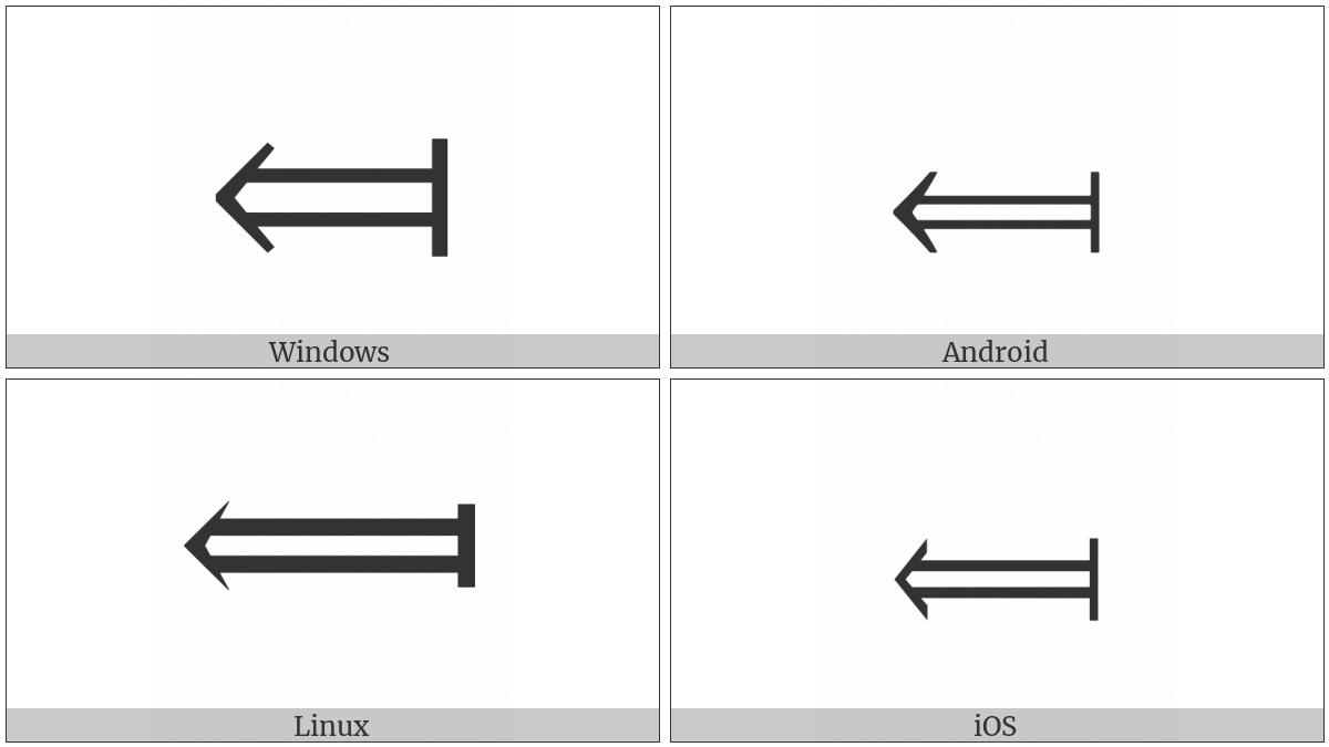 Long Leftwards Double Arrow From Bar on various operating systems