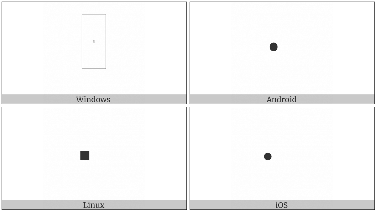 Braille Pattern Dots-2 on various operating systems