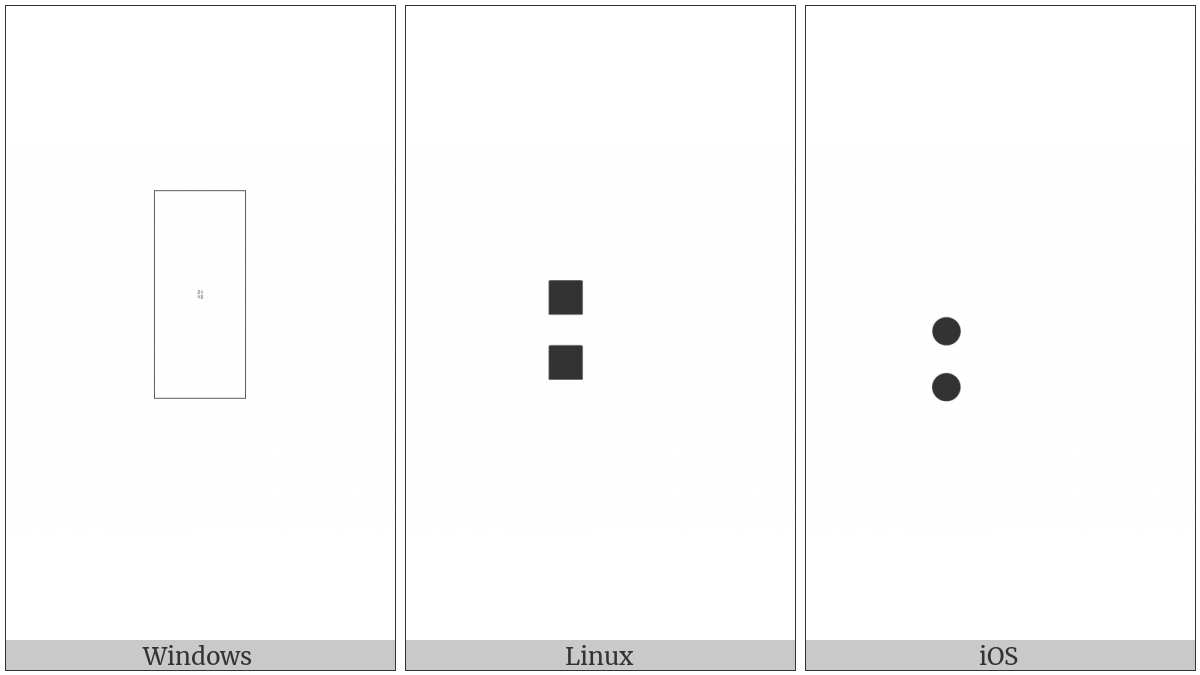 Braille Pattern Dots-23 on various operating systems