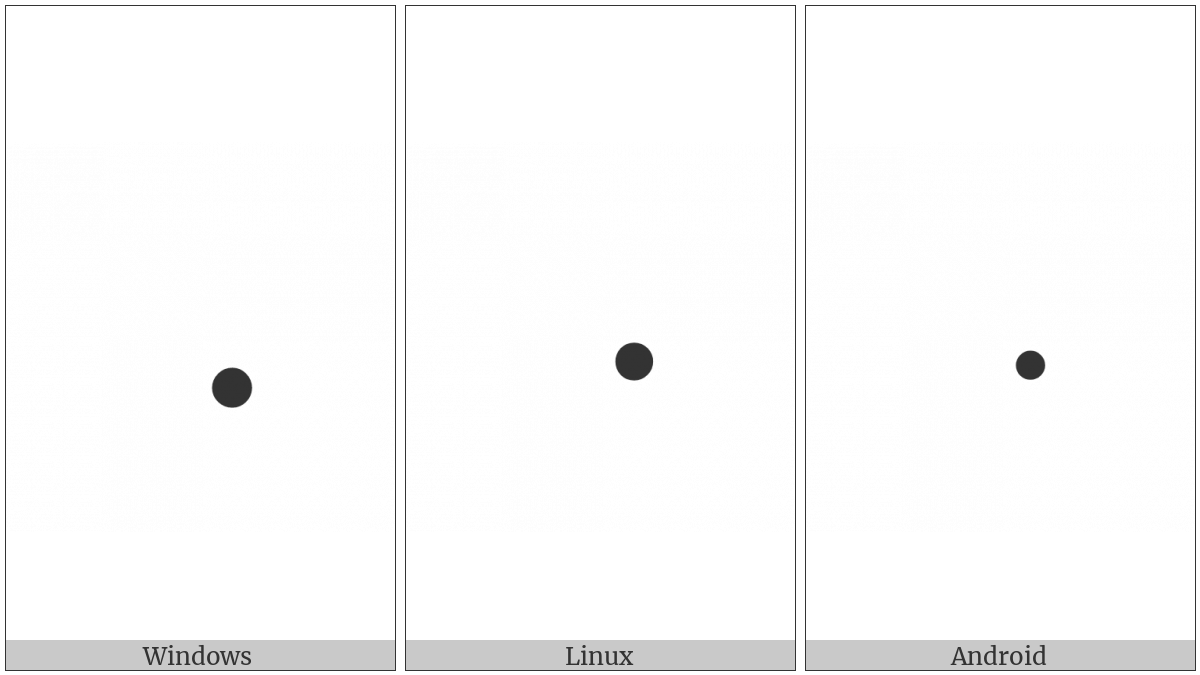 Braille Pattern Dots-6 on various operating systems