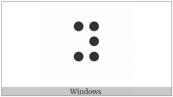 Braille Pattern Dots-13456 on various operating systems