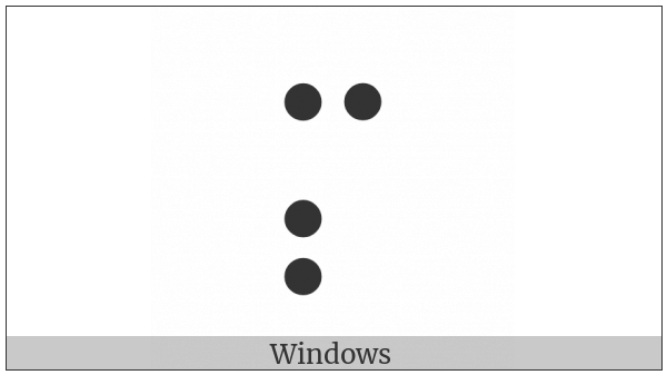 Braille Pattern Dots-1347 on various operating systems