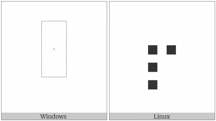 Braille Pattern Dots-2357 on various operating systems