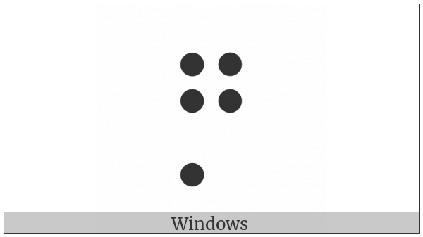 Braille Pattern Dots-12457 on various operating systems