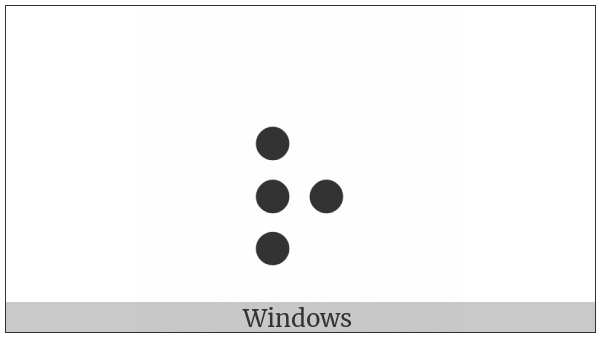 Braille Pattern Dots-2367 on various operating systems