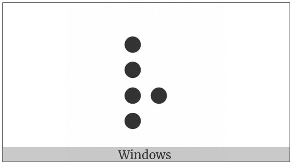 Braille Pattern Dots-12367 on various operating systems