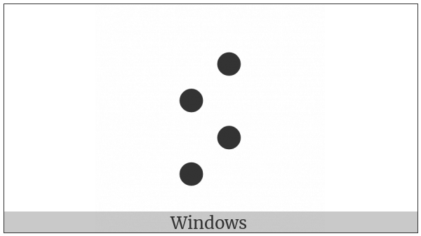 Braille Pattern Dots-2467 on various operating systems