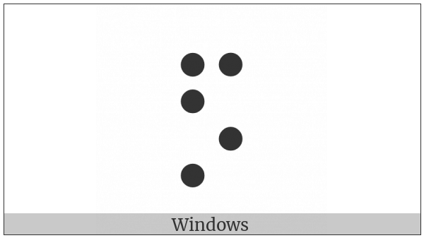 Braille Pattern Dots-12467 on various operating systems