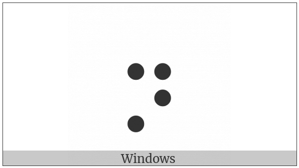 Braille Pattern Dots-2567 on various operating systems