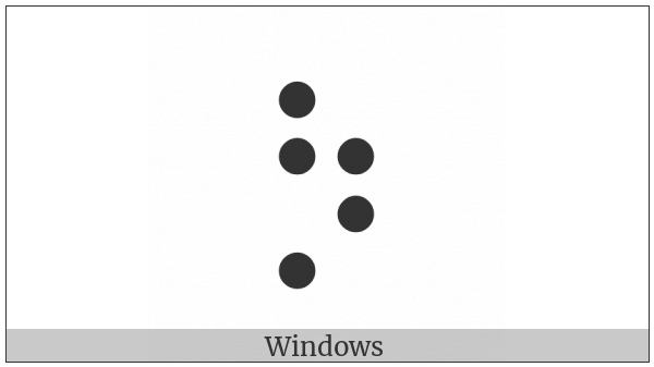 Braille Pattern Dots-12567 on various operating systems