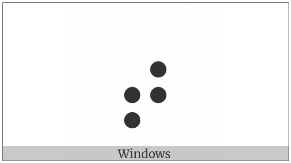 Braille Pattern Dots-3567 on various operating systems