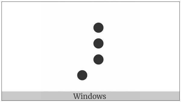 Braille Pattern Dots-4567 on various operating systems