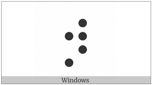 Braille Pattern Dots-24567 on various operating systems