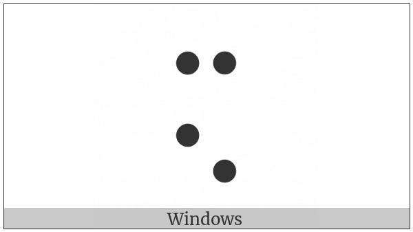 Braille Pattern Dots-1348 on various operating systems