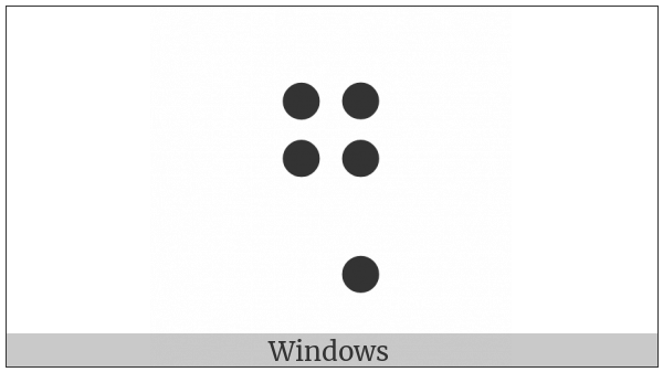 Braille Pattern Dots-12458 on various operating systems