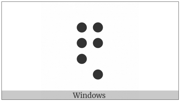 Braille Pattern Dots-123458 on various operating systems