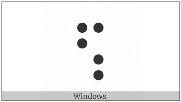 Braille Pattern Dots-12468 on various operating systems