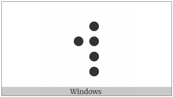 Braille Pattern Dots-24568 on various operating systems