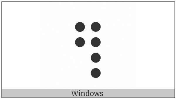 Braille Pattern Dots-124568 on various operating systems