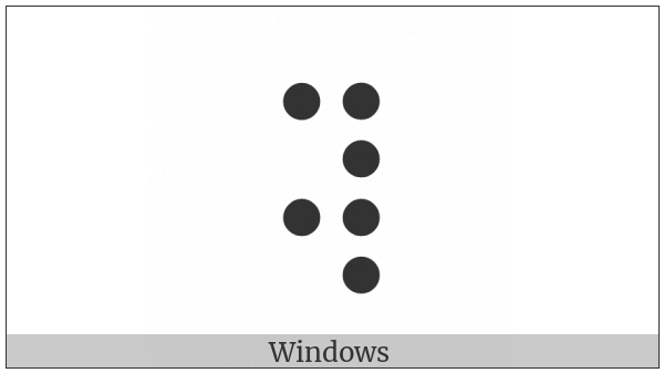 Braille Pattern Dots-134568 on various operating systems