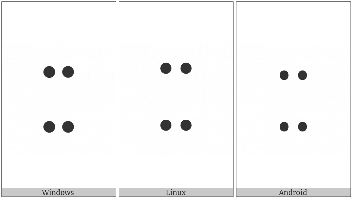 Braille Pattern Dots-1478 on various operating systems