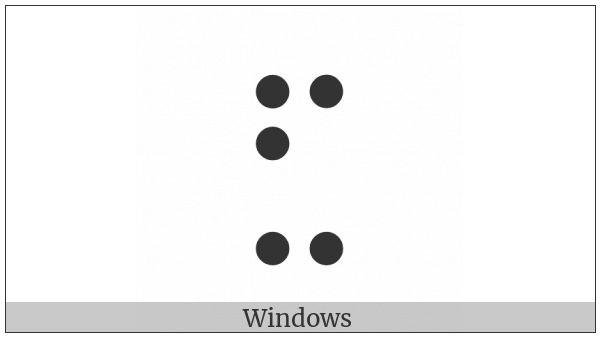 Braille Pattern Dots-12478 on various operating systems