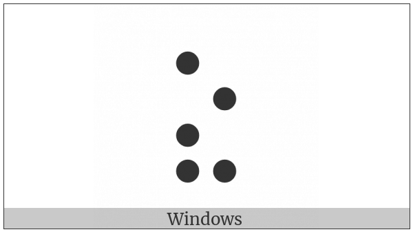 Braille Pattern Dots-13578 on various operating systems