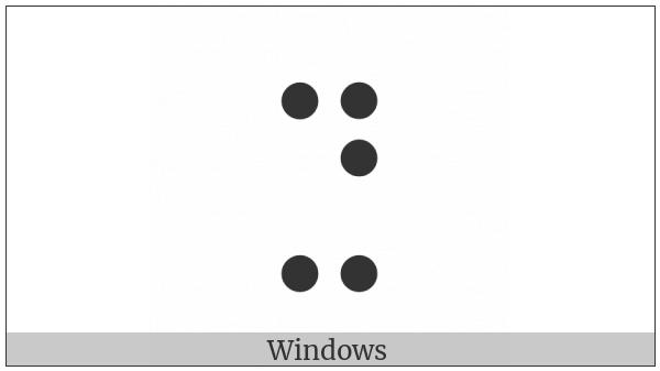 Braille Pattern Dots-14578 on various operating systems