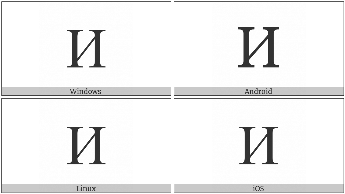 Cyrillic Capital Letter I on various operating systems