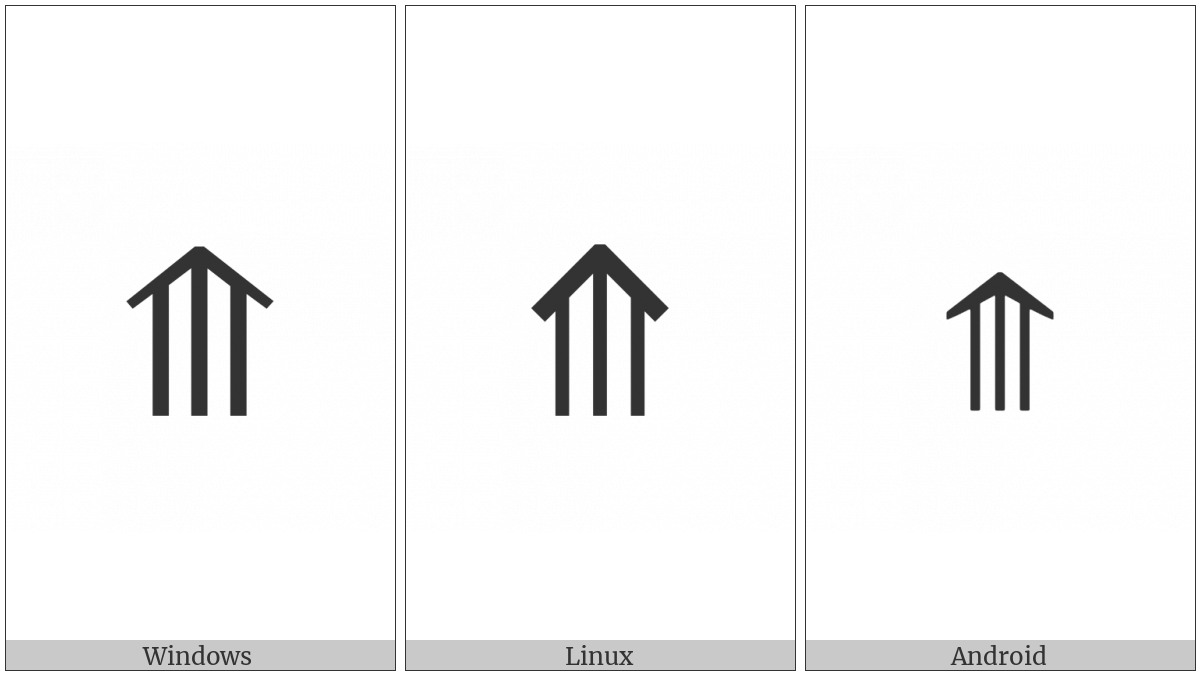 Upwards Triple Arrow on various operating systems