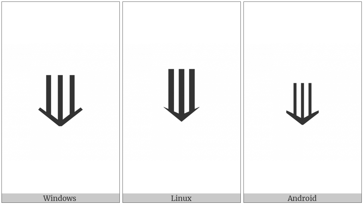 Downwards Triple Arrow on various operating systems