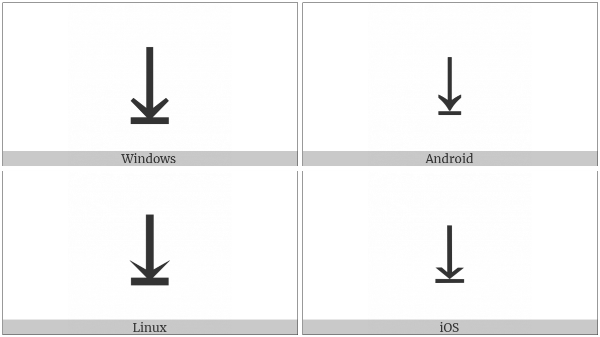 Downwards Arrow To Bar on various operating systems