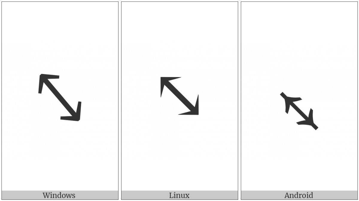 North West And South East Arrow on various operating systems