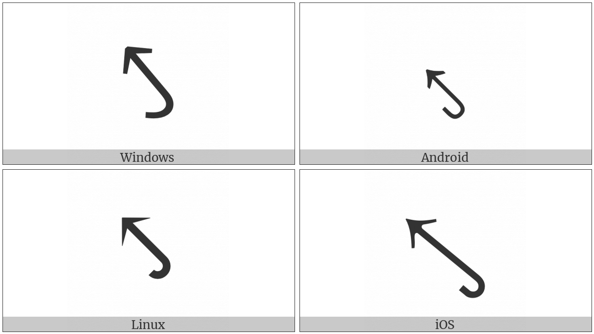 North West Arrow With Hook on various operating systems