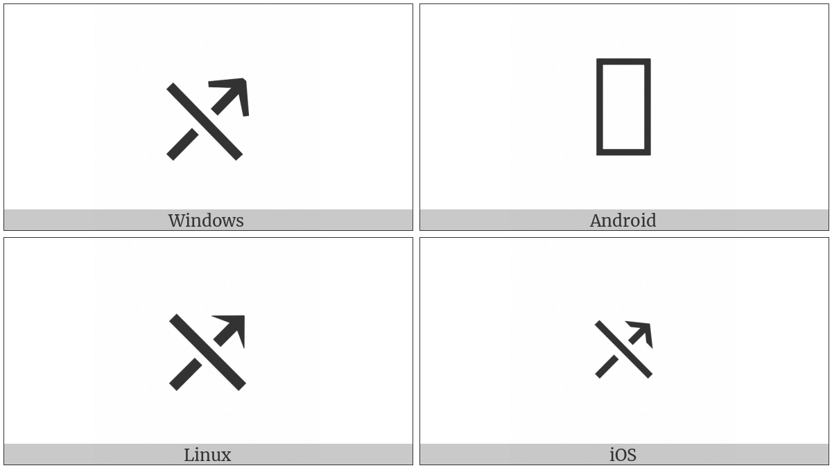 Falling Diagonal Crossing North East Arrow on various operating systems