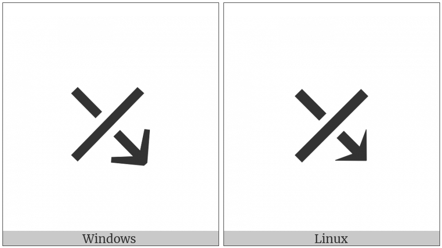 Rising Diagonal Crossing South East Arrow on various operating systems